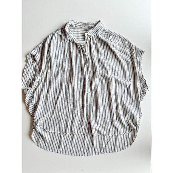 MADEWELL Central Dalton Stripe Lyocell Twill Oversized Shirt Top, Size XXL - Picture 9 of 15